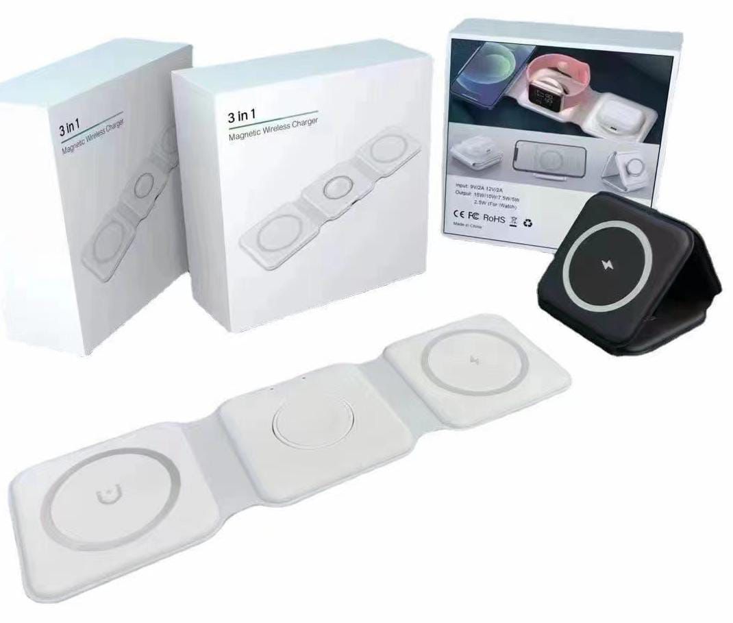 Foldable 3-in-1 wireless-charger