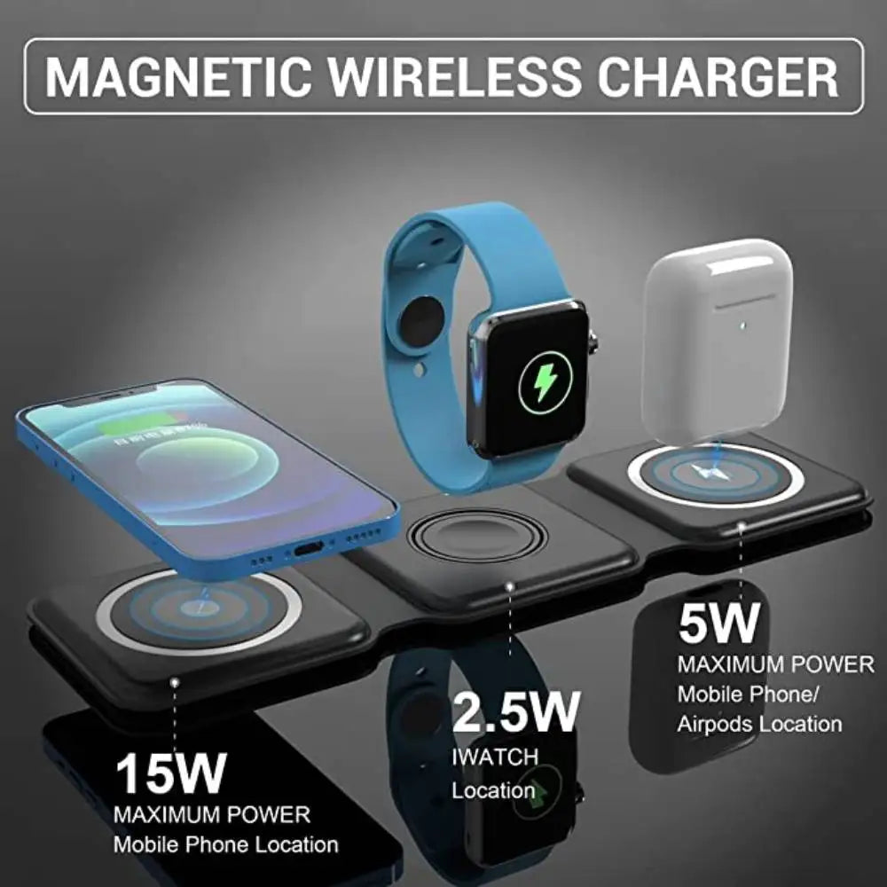 Foldable 3-in-1 wireless-charger